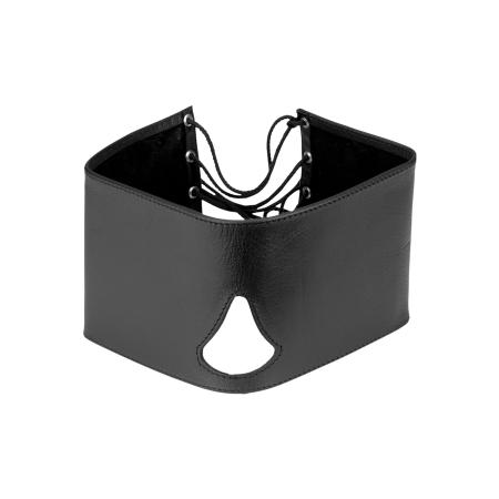 Rimba Ondoorzichtig leren masker met veters