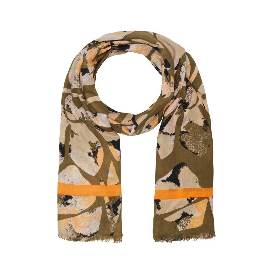 comma casual identity Sjaal beige / olijfgroen / oranje / zwart Multicolor
