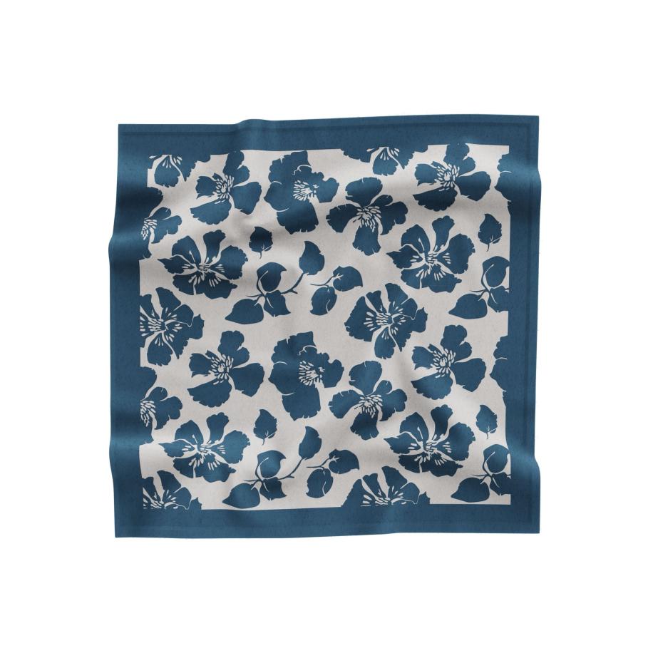 OLYMP Sjaal marine, Bloemen Blauw