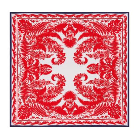 Roeckl Roeckl Doek BOTANICAL GARDEN marine / rood / wit