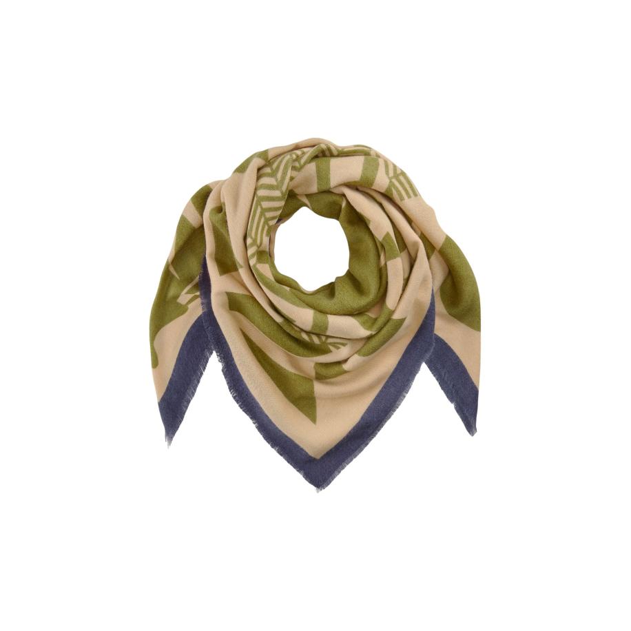 CODELLO Doek beige / navy / grasgroen Bruin
