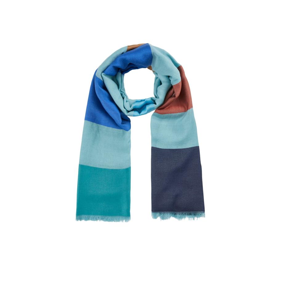 CODELLO Sjaal aqua / donkerblauw / bruin / jade groen Blauw
