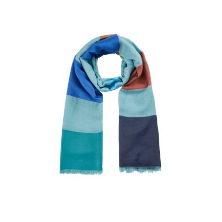 CODELLO Sjaal aqua / donkerblauw / bruin / jade groen