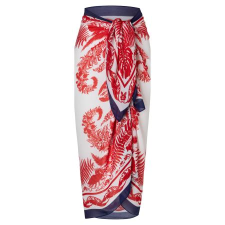Roeckl Roeckl Strandlaken BOTANICAL GARDEN STOLA navy / rood / wit
