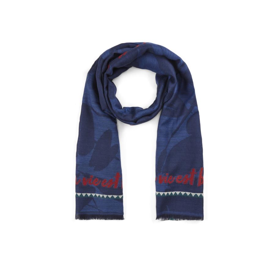 CODELLO Sjaal crème / blauw / bordeaux Blauw