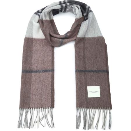 Profuomo Sjaal Lamswol Bruin Geruit -