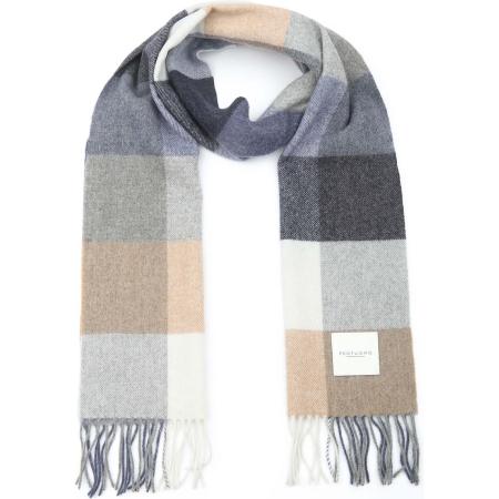 Profuomo Sjaal Wol Ruiten Blauw -