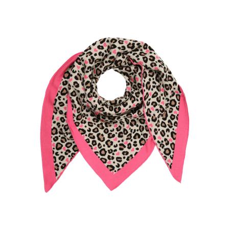 Zwillingsherz Sjaal beige / bruin / donkerroze / zwart