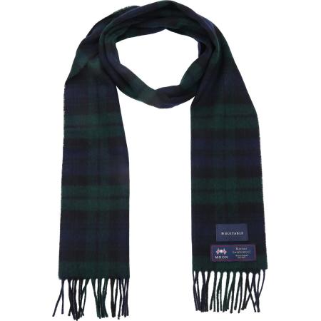 Suitable Sjaal Ruit Merino Wol Navy Groen -