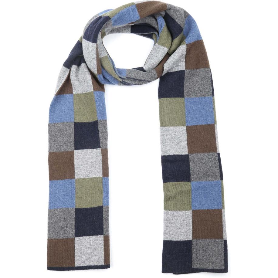 Profuomo Sjaal Wol Ruiten - Grijs