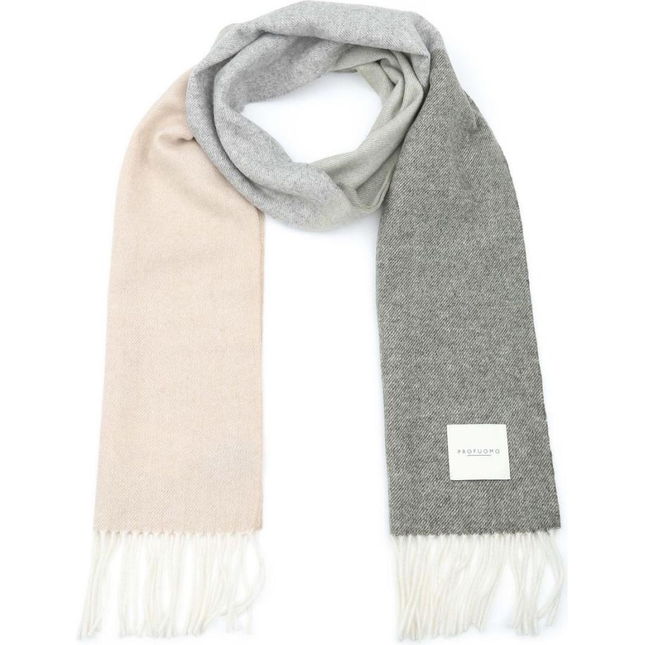 Profuomo Sjaal Lamswol Groen Beige - Groen