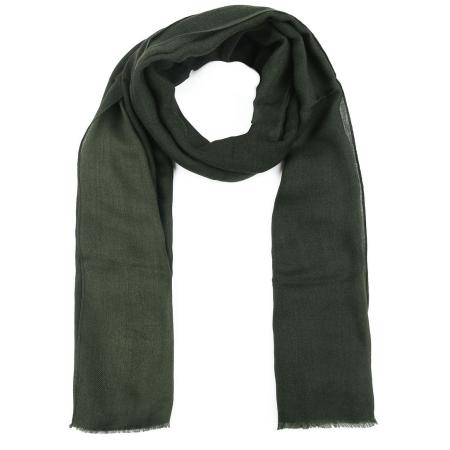 Profuomo Sjaal Wol Geweven Donkergroen -
