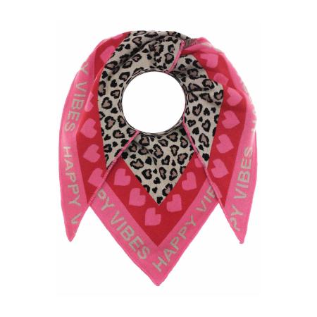 Zwillingsherz Doek taupe / lichtroze / robijnrood / zwart
