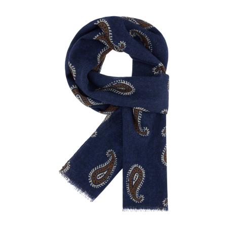 Boggi Milano Sjaal navy / kastanjebruin / lichtgrijs