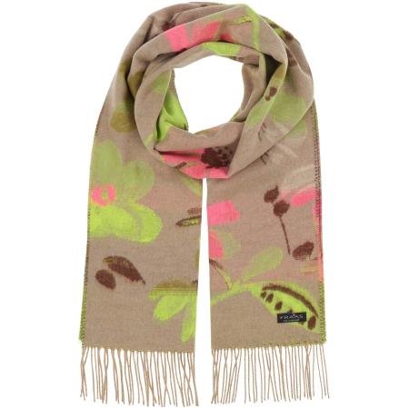 FRAAS Sjaal beige / donkerbruin / limoen / lichtroze