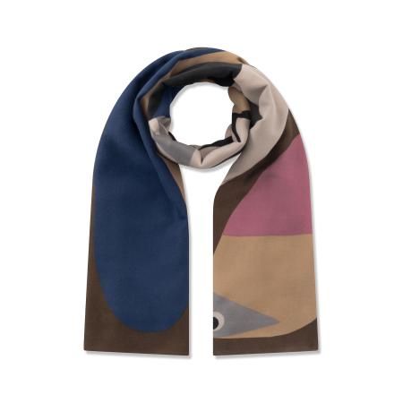 CODELLO Sjaal camel / marine / bruin / pitaja roze