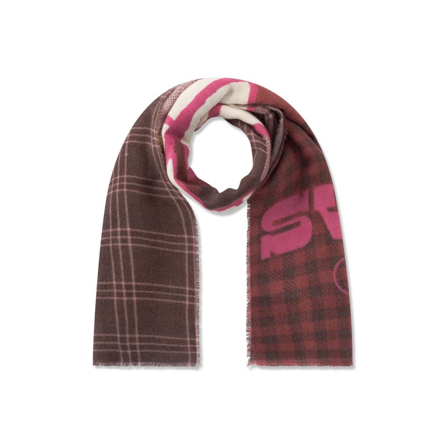 CODELLO Sjaal chocoladebruin / pink / rood / wolwit Bruin