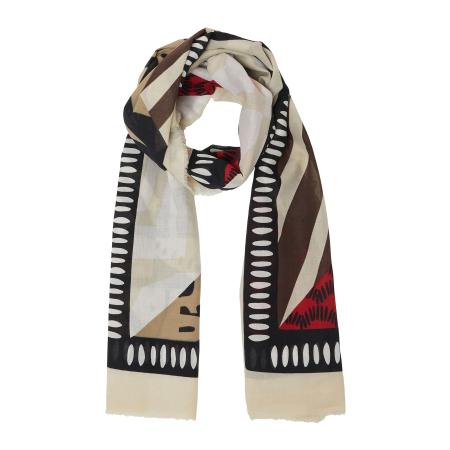 s.Oliver Sjaal beige / rood / zwart / wit
