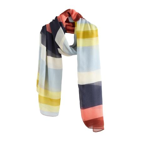 Next Sjaal navy / lichtgeel / oranje / koraal