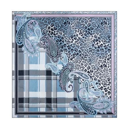 Roeckl Roeckl Doek PATCHWORK LEO hemelsblauw / rosa / zwart / wit