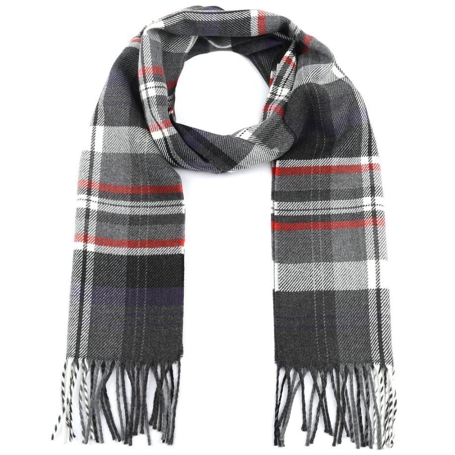 Suitable Heren Sjaal Acryl Ruit Grijs 21-02 - Multicolor