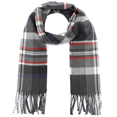 Suitable Heren Sjaal Acryl Ruit Grijs 21-02 -