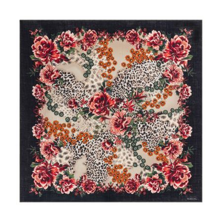 Roeckl Roeckl Doek BLOOMING WILDERNESS WILDERNESS beige / lichtbeige / rood