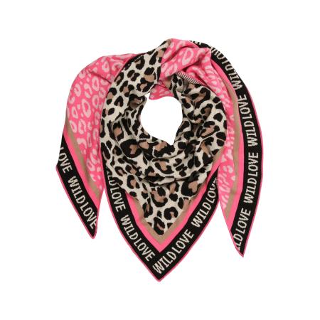 Zwillingsherz Doek Wild Love crème / lichtbruin / lichtroze / zwart