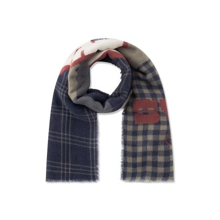 CODELLO Sjaal marine / grijs / donkerrood / wolwit