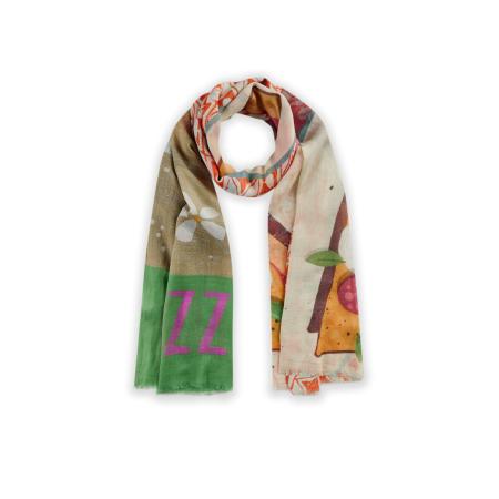 Codello CODELLO Sjaal bruin / lichtgroen / oranje / offwhite