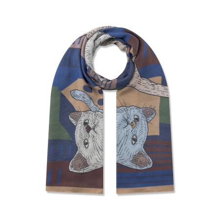 CODELLO Sjaal blauw / lichtbruin / grijs / groen