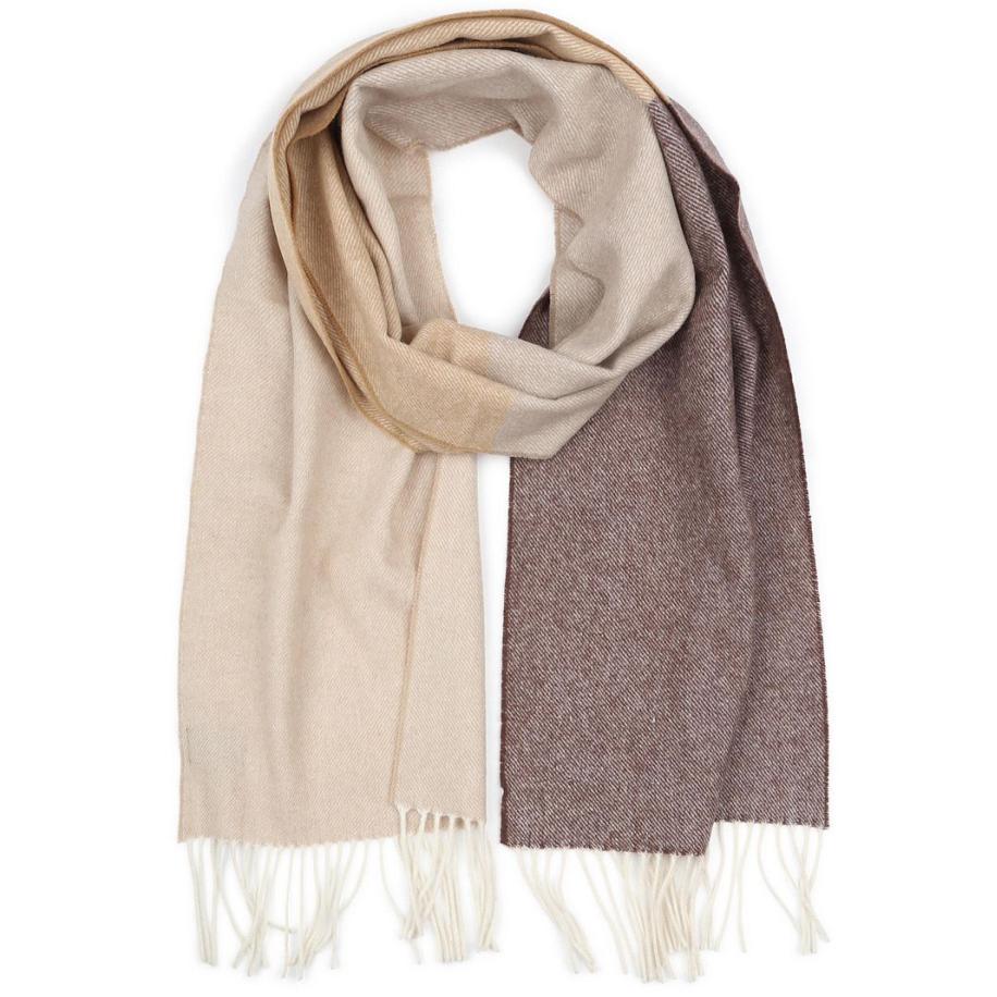 Profuomo Sjaal Lamswol Beige Bruin - Bruin