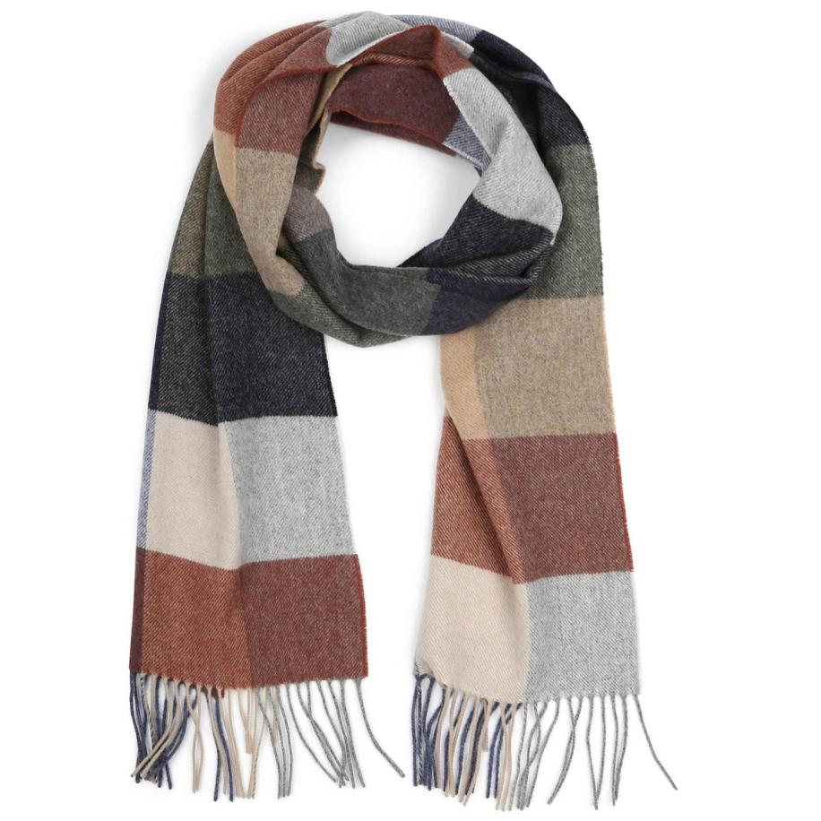 Profuomo Sjaal Wol Ruiten Multicolour - Blauw