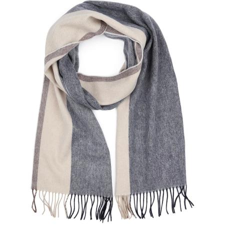 Profuomo Sjaal Wol Stripes Blauw Bruin Beige -