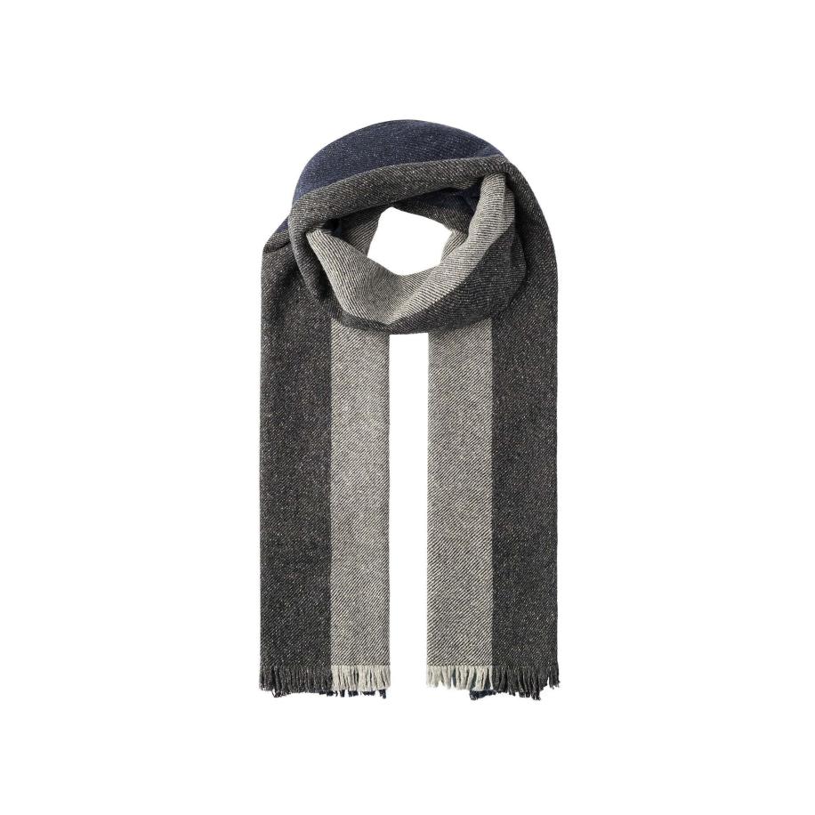 Hackett London Sjaal nachtblauw / grijs / donkergrijs Blauw