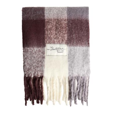 Bershka Bershka Sjaal donkerbruin / grijs / wit