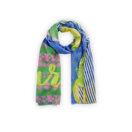 Codello CODELLO Sjaal blauw / geel / groen / limoen / pink
