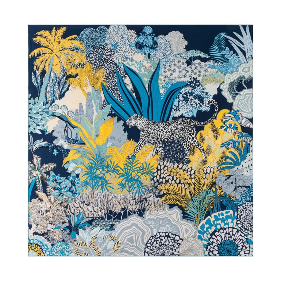 Roeckl Doek LEOPARD CAMOUFLAGE blauw / navy / nachtblauw / donkerblauw / geel / donkergeel / mandarijn Multicolor