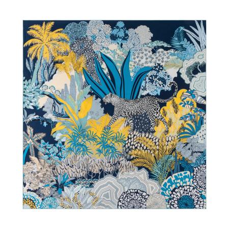 Roeckl Doek LEOPARD CAMOUFLAGE blauw / navy / nachtblauw / donkerblauw / geel / donkergeel / mandarijn