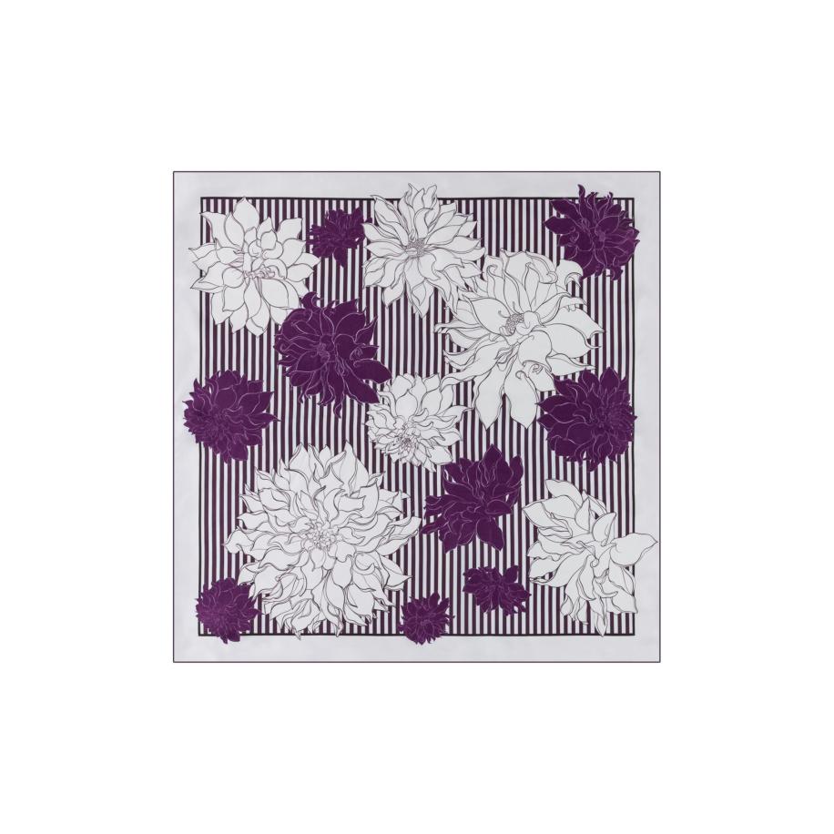 Roeckl Doek DAHLIAS & STRIPES donkerblauw / donkerlila / bordeaux Multicolor