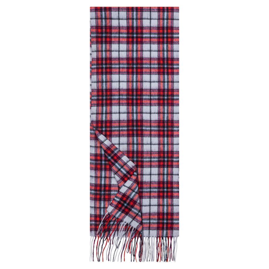 Roeckl Sjaal COLOURFUL TARTAN lichtblauw / bourgogne / donkerrood Rood