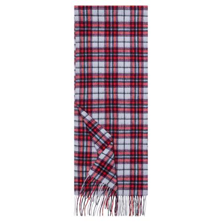 Roeckl Sjaal COLOURFUL TARTAN lichtblauw / bourgogne / donkerrood