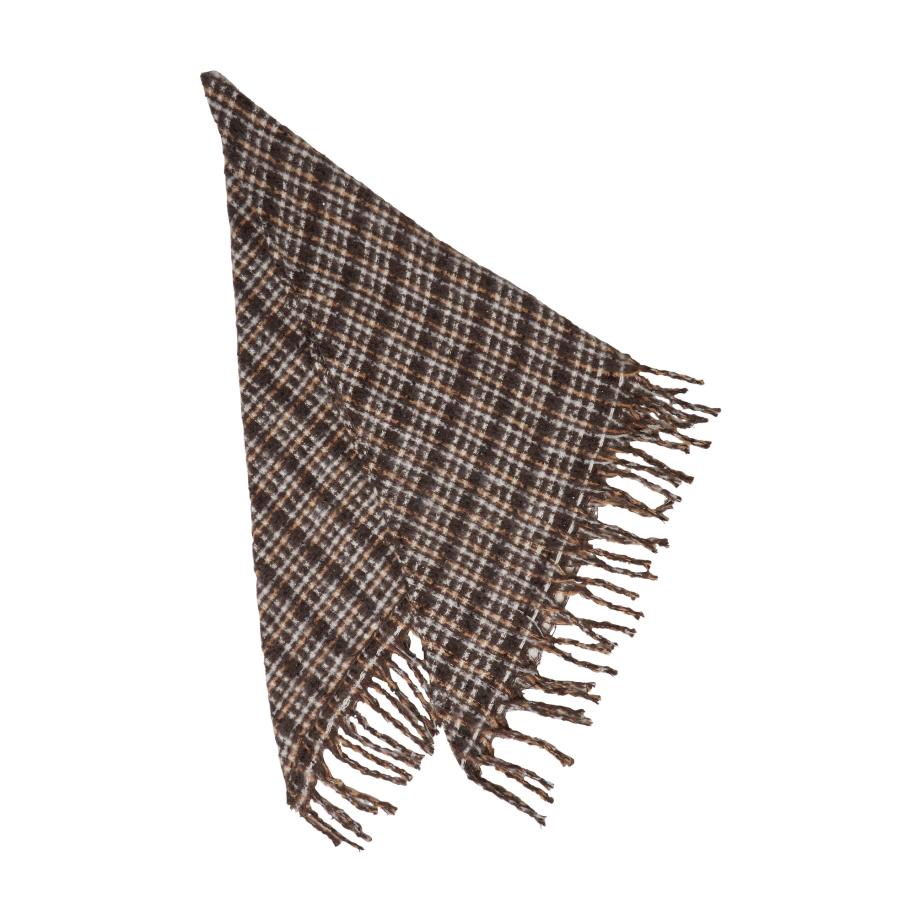 s.Oliver Sjaal donkerbruin / abrikoos / wit Bruin