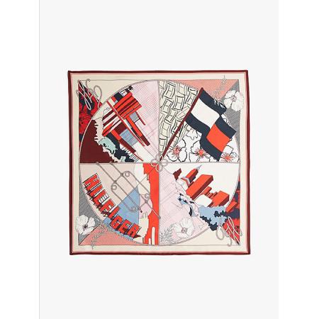 Tommy Hilfiger Hilfiger Flag Vierkante Zijden Sjaal Met Bloemen