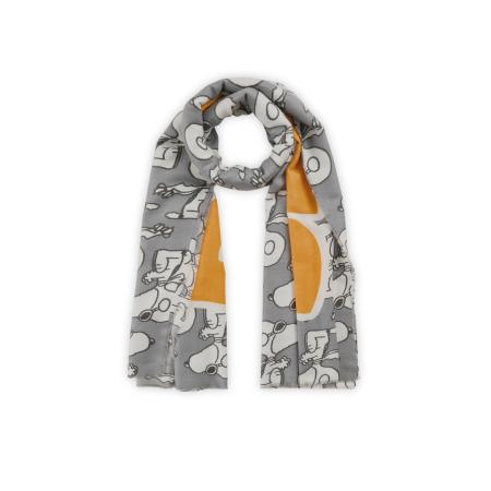 CODELLO Sjaal PEANUTS geel / grijs / wit
