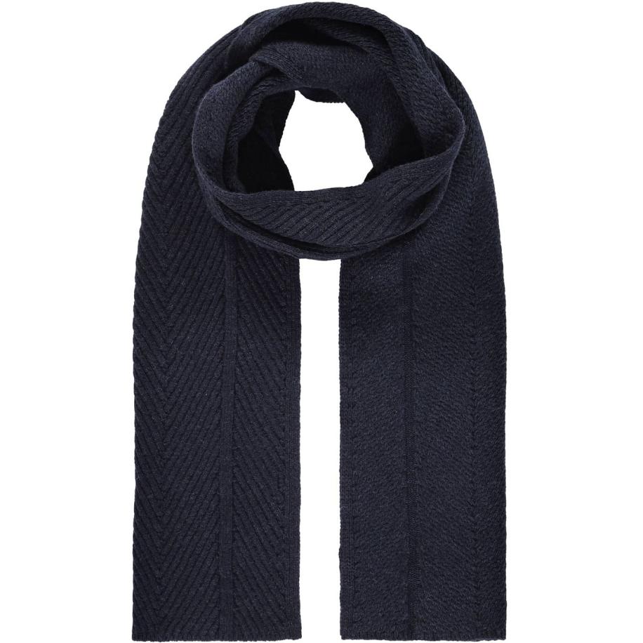 State Of Art Sjaal Lamswol Navy - Blauw