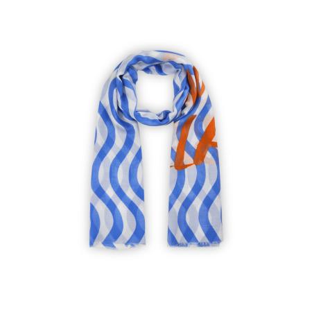 CODELLO Sjaal blauw / lichtrood / wit