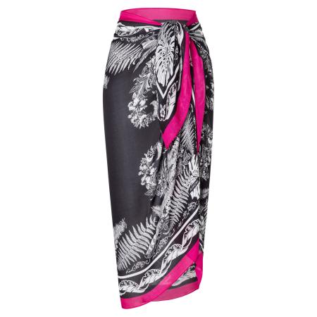 Roeckl Roeckl Strandlaken BOTANICAL GARDEN STOLA pink / zwart / offwhite