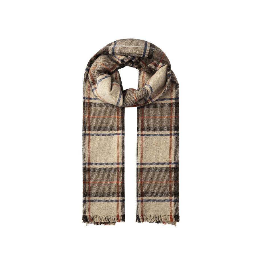 Hackett London Sjaal navy / kastanjebruin / roestbruin / cappuccino Bruin