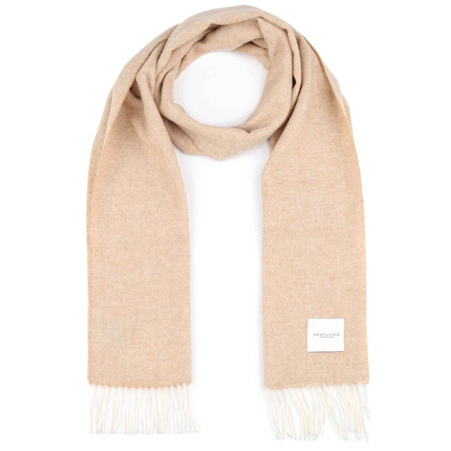 Profuomo Sjaal Lamswol Lichtbeige - Bruin